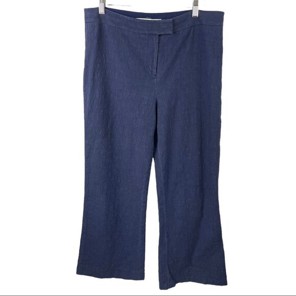 Dvf Diane Von Furstenberg Nicola Midnight Blue Wide Leg Pants Size 14 - Picture 4 of 9